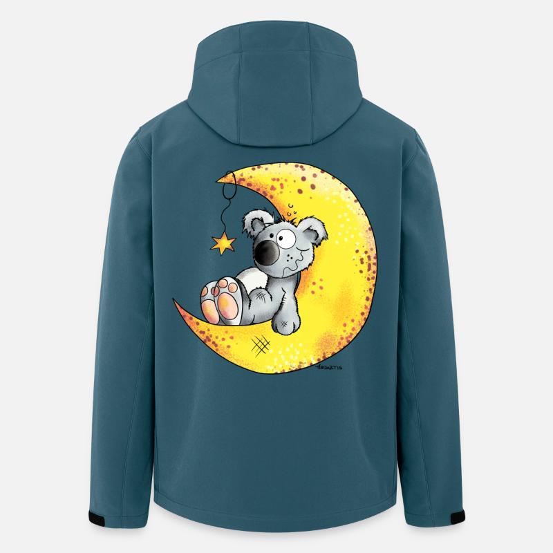 Koala im Mond - Recycelte Männer Softshell-Jacke von Stanley/Stella - Dunkles Petrol
