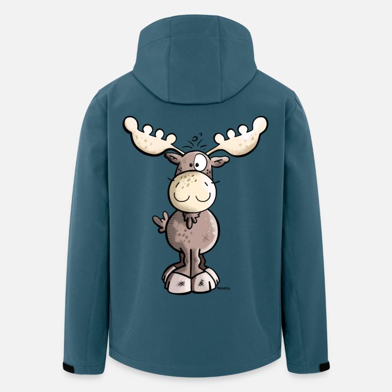 Süßes Elchlein - Recycelte Männer Softshell-Jacke von Stanley/Stella - Dunkles Petrol