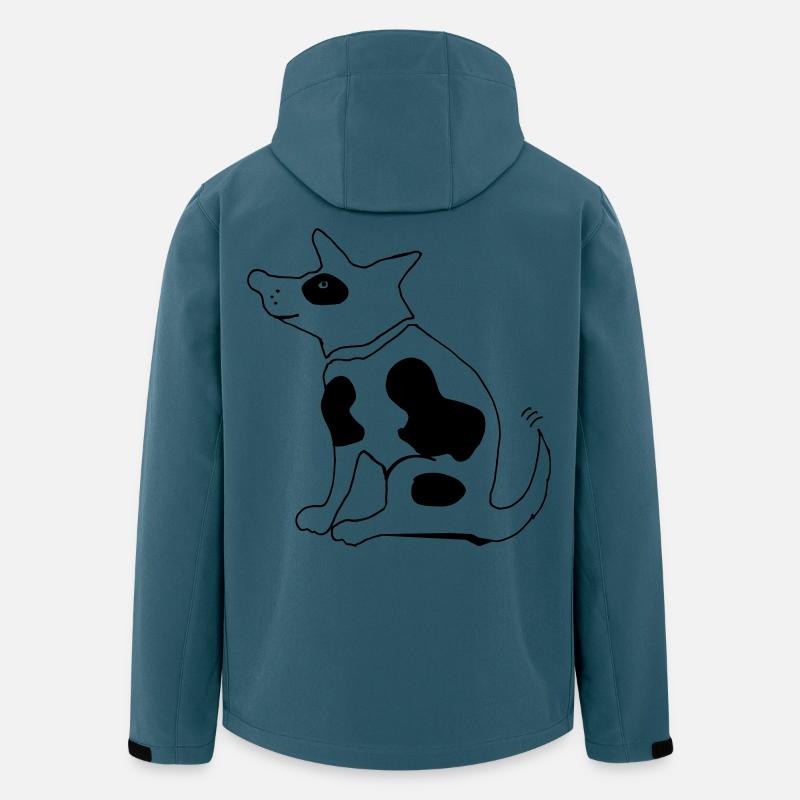 Drôle de chien tacheté, terrier bouledogue - Veste softshell homme en polyester recyclé Stanley/Stella - bleu pétrole foncé