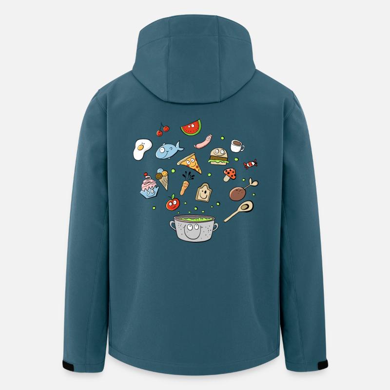 Essen Doodle I Mahzeit I Lebensmittel - Recycelte Männer Softshell-Jacke von Stanley/Stella - Dunkles Petrol