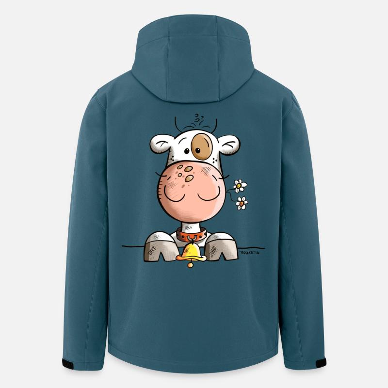 Abenteuerlustige Kuh - Recycelte Männer Softshell-Jacke von Stanley/Stella - Dunkles Petrol