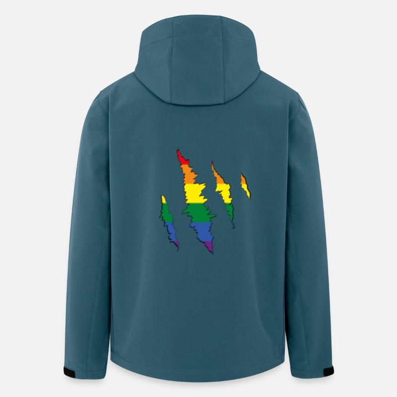 Griffe arc-en-ciel Scratch Trace - Veste softshell homme en polyester recyclé Stanley/Stella - bleu pétrole foncé