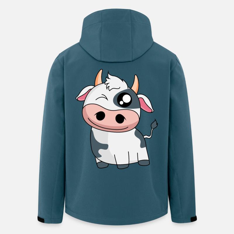 Lächelnde Süße Milchkuh - Recycelte Männer Softshell-Jacke von Stanley/Stella - Dunkles Petrol
