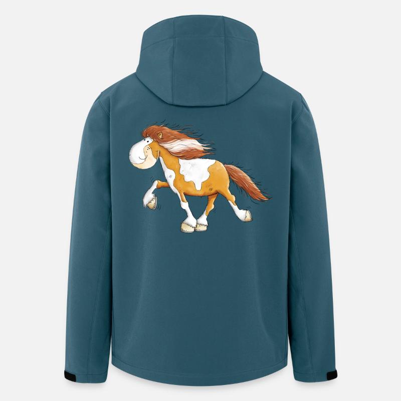 Lustiges Islandpferd Schecke Isländer im Tölt - Recycelte Männer Softshell-Jacke von Stanley/Stella - Dunkles Petrol