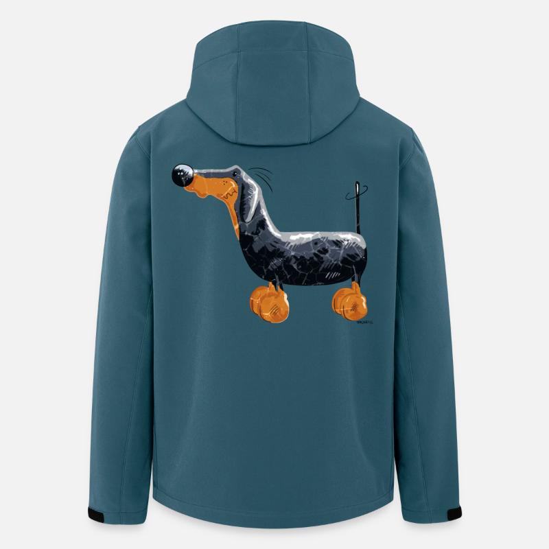 Da steht ein Dackel - Recycelte Männer Softshell-Jacke von Stanley/Stella - Dunkles Petrol