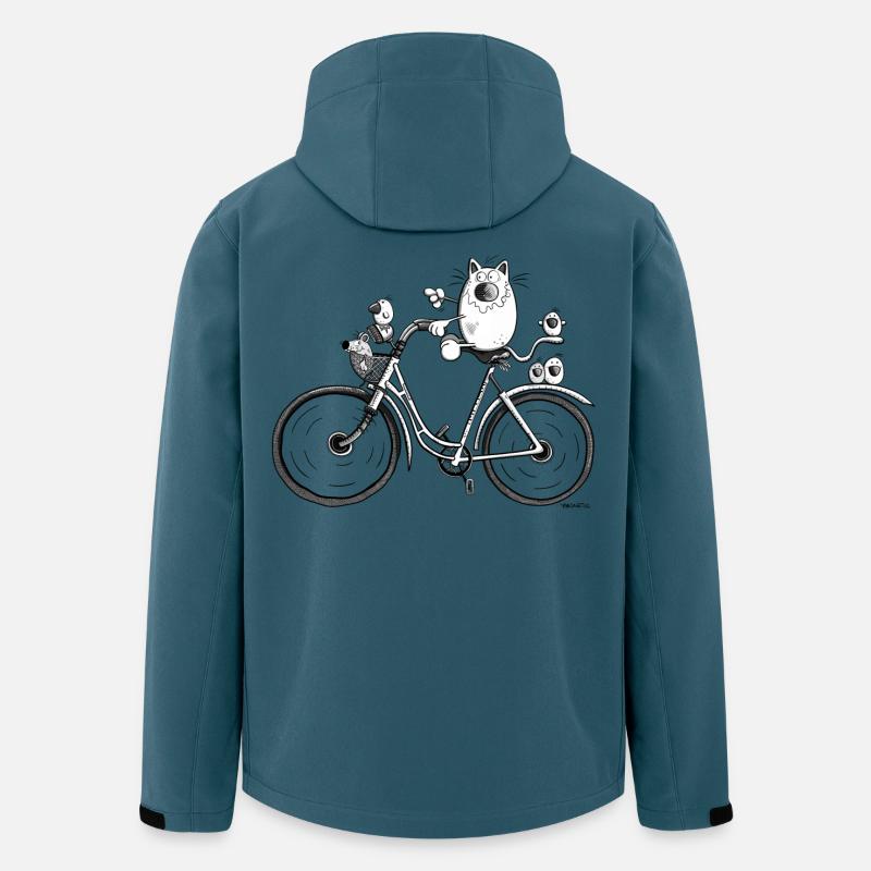 Katze auf Radtour - Recycelte Männer Softshell-Jacke von Stanley/Stella - Dunkles Petrol