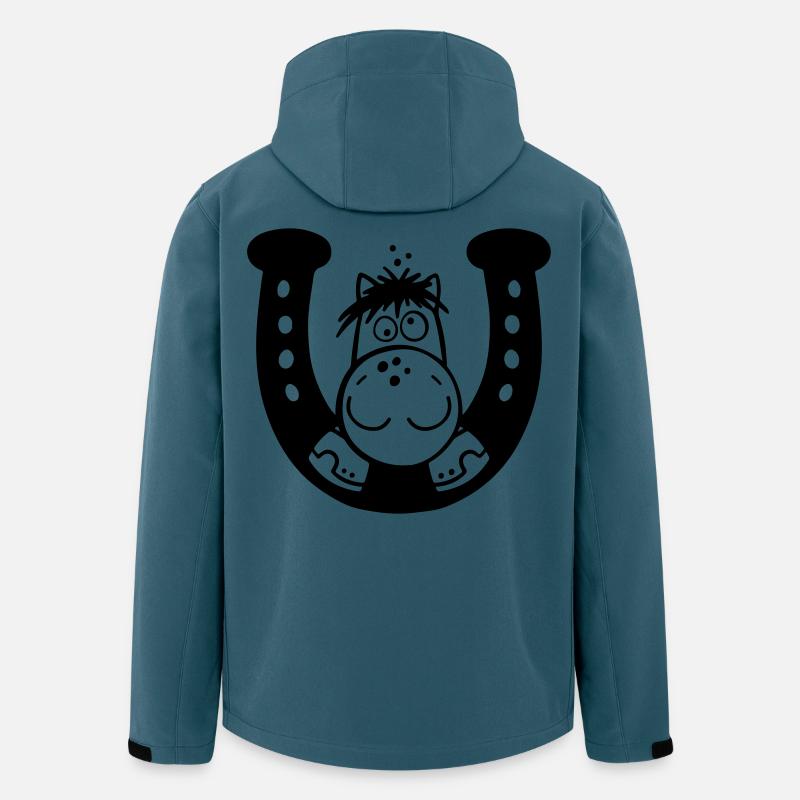 Pferd auf Hufeisen - Recycelte Männer Softshell-Jacke von Stanley/Stella - Dunkles Petrol