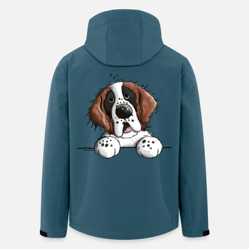 Abenteuerlustiger Bernhardiner - Recycelte Männer Softshell-Jacke von Stanley/Stella - Dunkles Petrol
