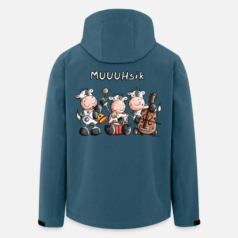 MUUUHsik Kühe - Recycelte Männer Softshell-Jacke von Stanley/Stella - Dunkles Petrol
