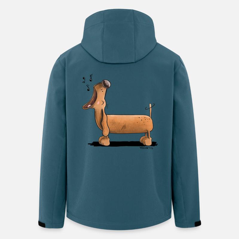 Jaulender Dackel - Dachshund - Comic - Recycelte Männer Softshell-Jacke von Stanley/Stella - Dunkles Petrol
