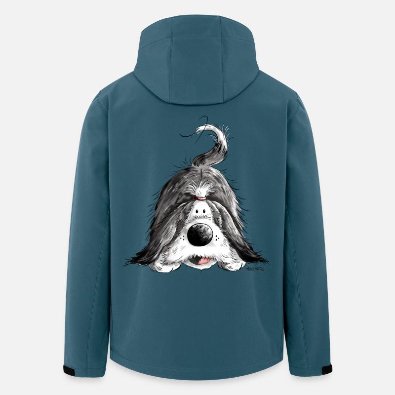 Fröhlicher Bearded Collie - Recycelte Männer Softshell-Jacke von Stanley/Stella - Dunkles Petrol