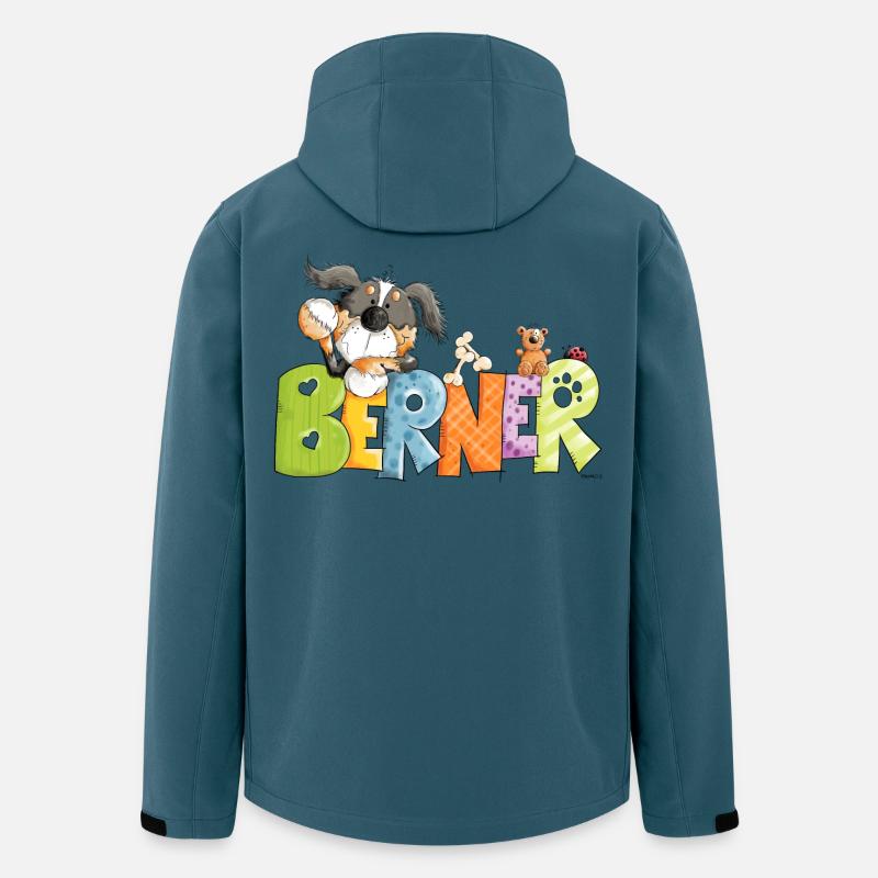 Berner Sennenhund hängt ab - Recycelte Männer Softshell-Jacke von Stanley/Stella - Dunkles Petrol