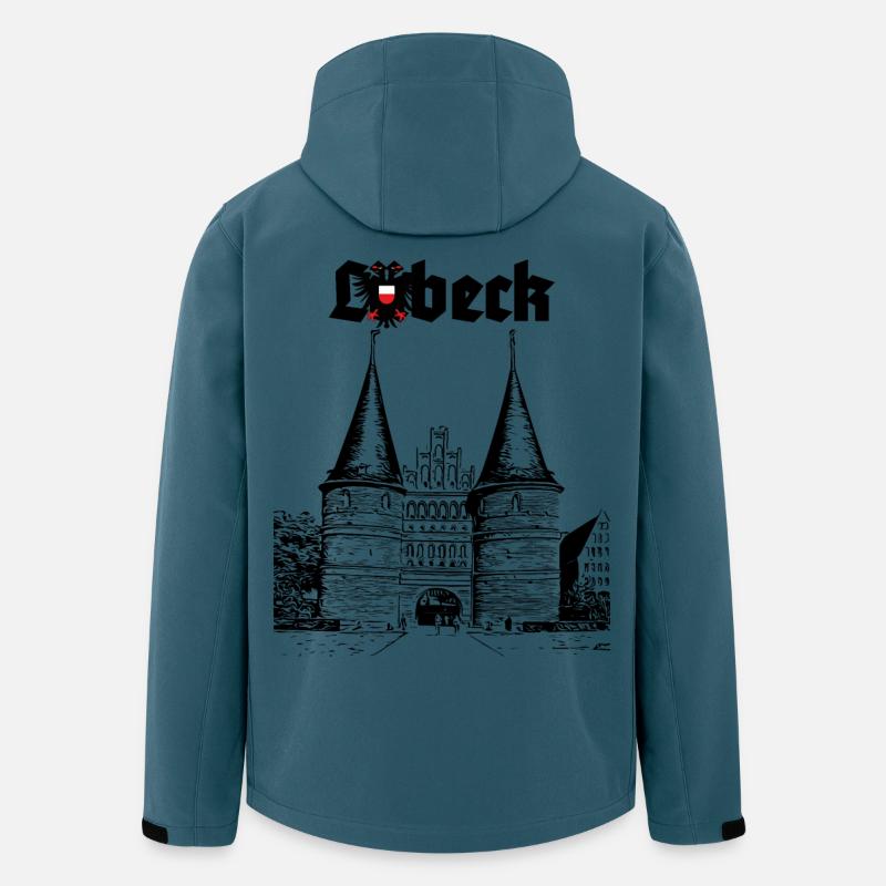 Lübeck - Holstentor - Recycelte Männer Softshell-Jacke von Stanley/Stella - Dunkles Petrol