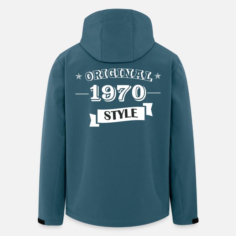Original 1970 Style - Recycelte Männer Softshell-Jacke von Stanley/Stella - Dunkles Petrol