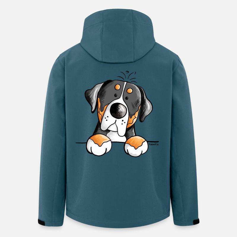 Großer Schweizer Sennenhund - Recycelte Männer Softshell-Jacke von Stanley/Stella - Dunkles Petrol
