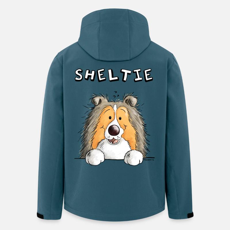 Neugieriger Sheltie - Recycelte Männer Softshell-Jacke von Stanley/Stella - Dunkles Petrol