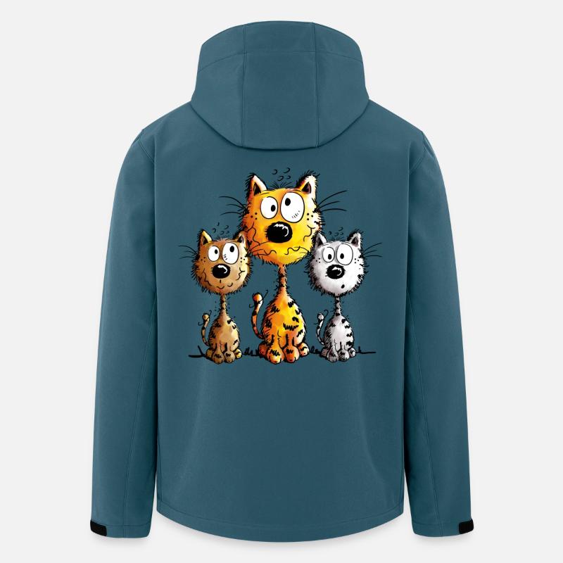 Katzen Freundschaft - Recycelte Männer Softshell-Jacke von Stanley/Stella - Dunkles Petrol