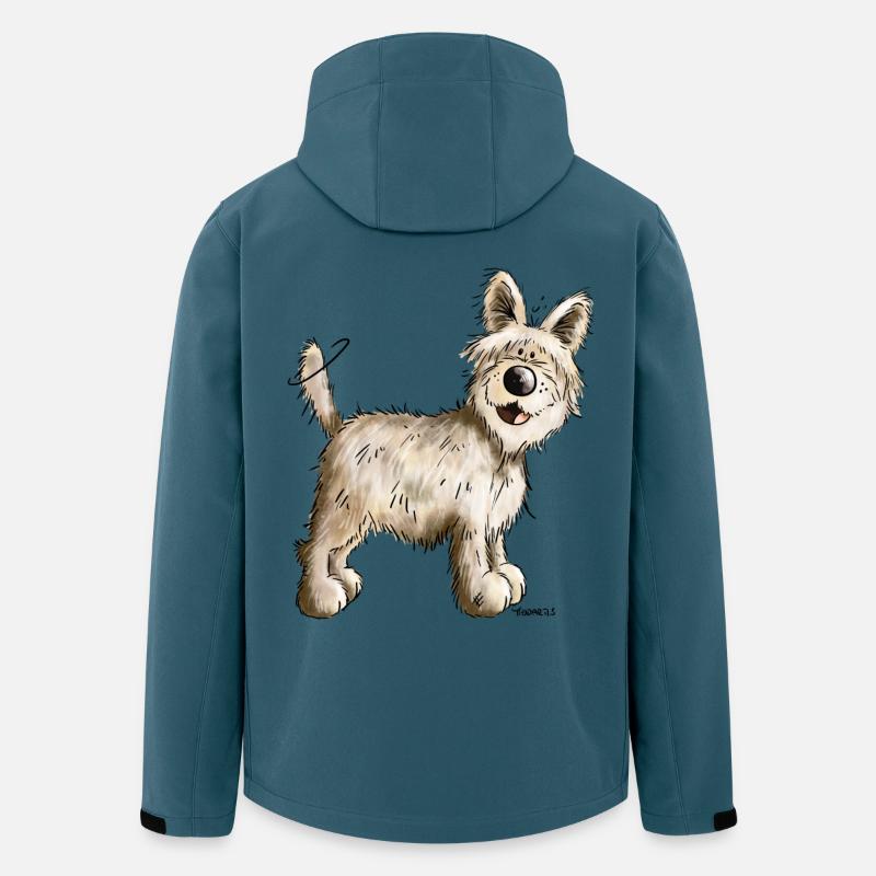 Funny Berger Picard - Hund - Hunde - Recycelte Männer Softshell-Jacke von Stanley/Stella - Dunkles Petrol