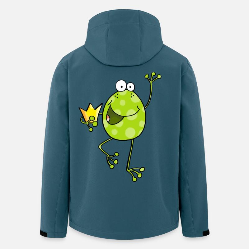 Frosch mit Krone - Frösche - Kröte - Comic - König - Recycelte Männer Softshell-Jacke von Stanley/Stella - Dunkles Petrol