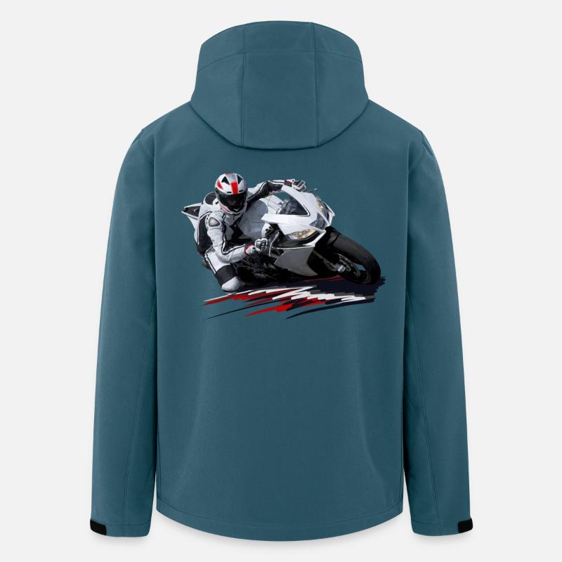 Rennmotorrad - Recycelte Männer Softshell-Jacke von Stanley/Stella - Dunkles Petrol