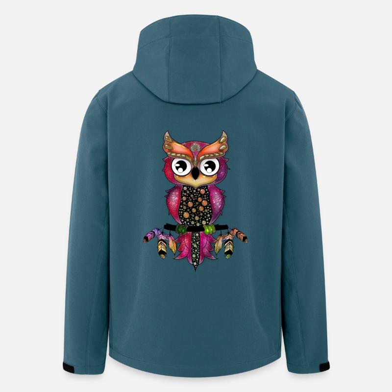Süße elegante Eule - Recycelte Männer Softshell-Jacke von Stanley/Stella - Dunkles Petrol