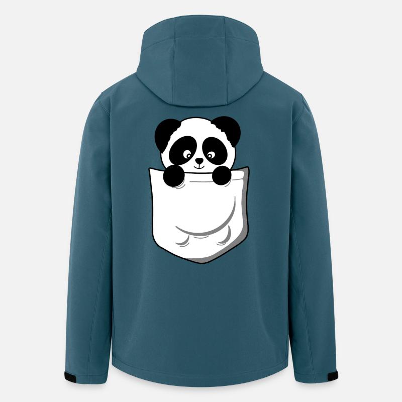 Panda panda bear pocket funny cute - Men’s Recycled Softshell Jacket by Stanley/Stella - stargazer