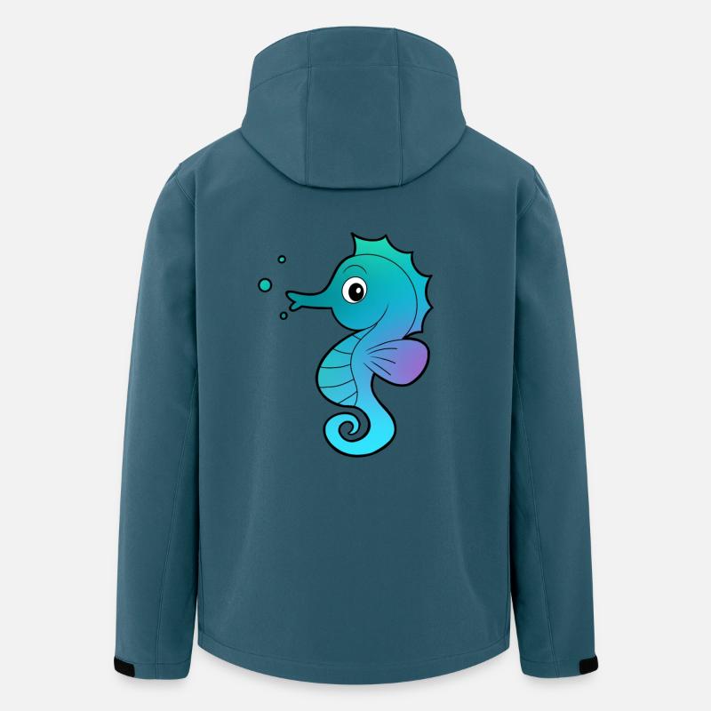 Hippocampe hippocampe - Veste softshell homme en polyester recyclé Stanley/Stella - bleu pétrole foncé
