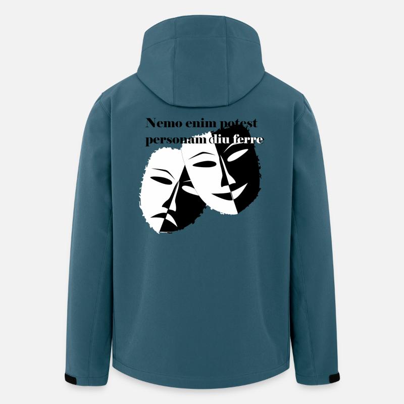 Latein Sprüche Masken Rom Geschenkidee witzig - Recycelte Männer Softshell-Jacke von Stanley/Stella - Dunkles Petrol