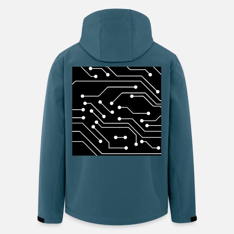 Computer Muster - Recycelte Männer Softshell-Jacke von Stanley/Stella - Dunkles Petrol