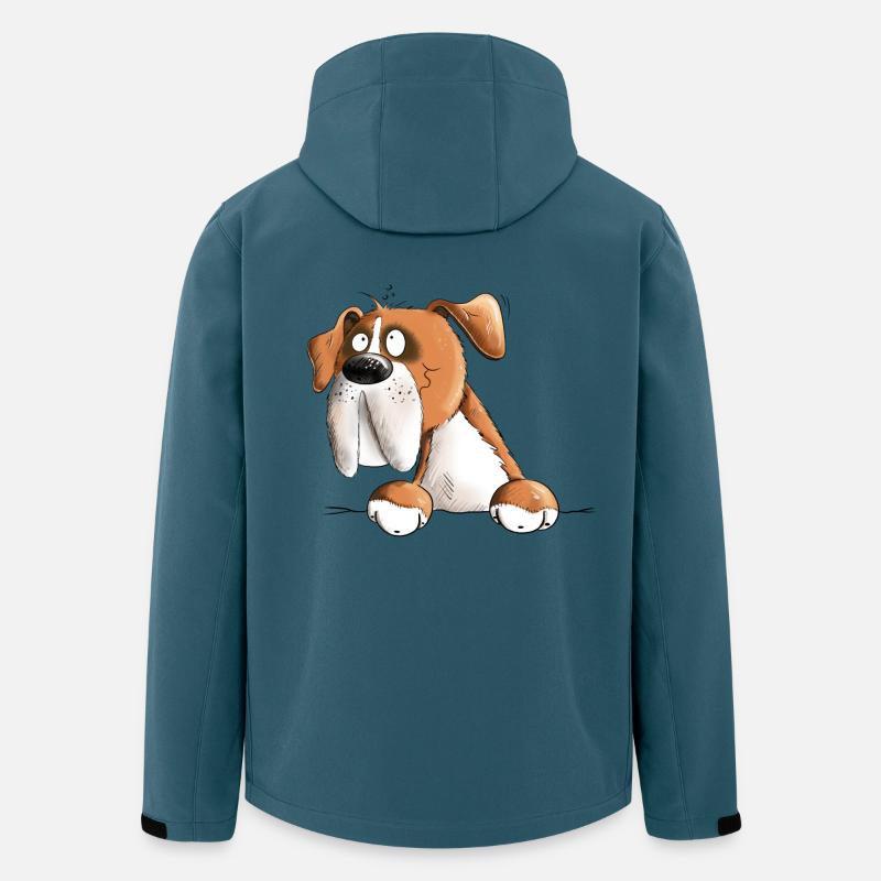 Happy Deutscher Boxer Hund - Recycelte Männer Softshell-Jacke von Stanley/Stella - Dunkles Petrol