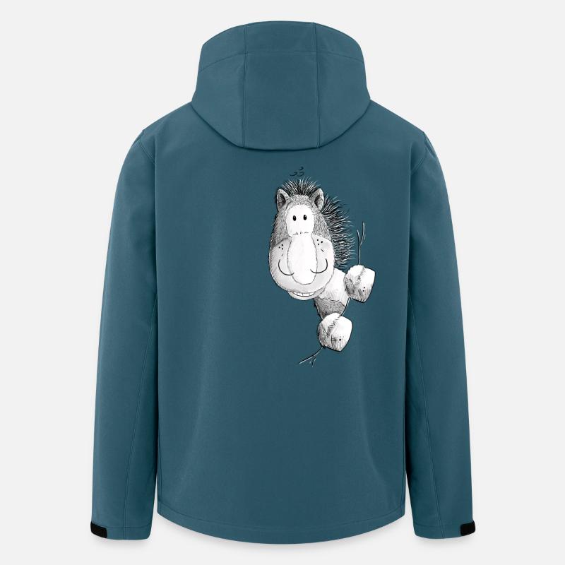 Lustiges Pferd I Pony I Comic - Recycelte Männer Softshell-Jacke von Stanley/Stella - Dunkles Petrol