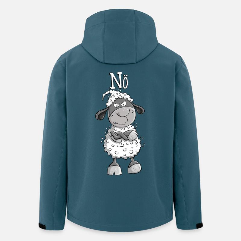 Nö Schaf I Nein Statement Comic Tiermotiv Fun - Recycelte Männer Softshell-Jacke von Stanley/Stella - Dunkles Petrol