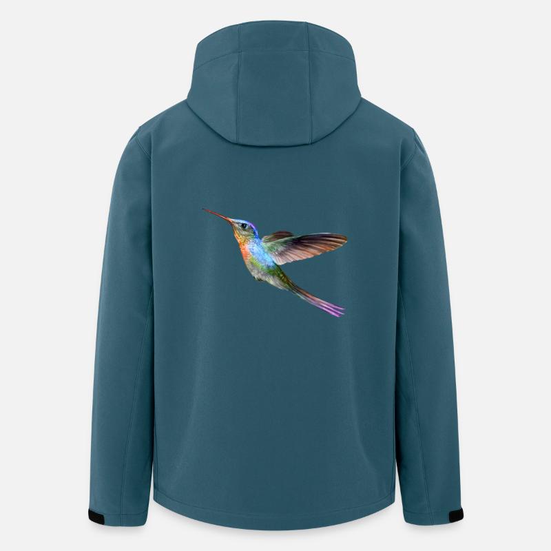 Farbenfroher Kolibri im Flug - Recycelte Männer Softshell-Jacke von Stanley/Stella - Dunkles Petrol