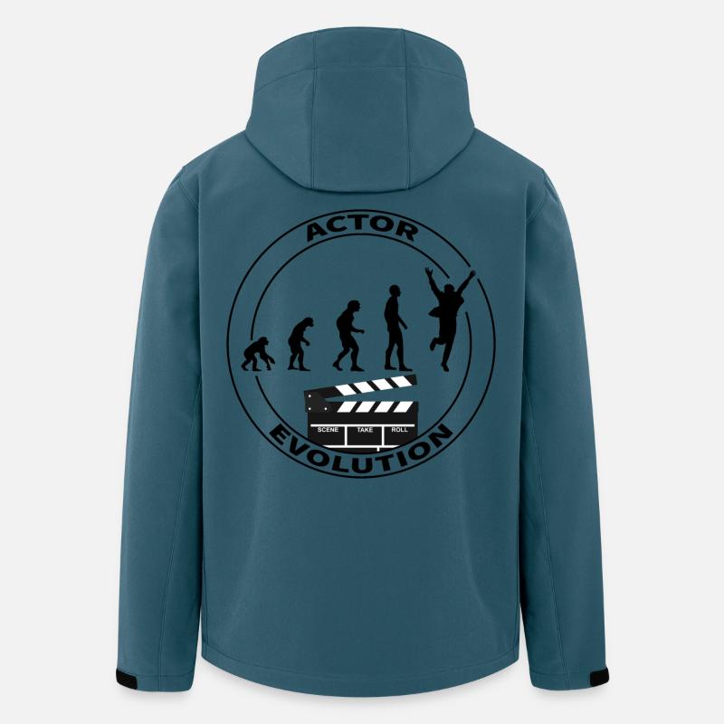 Cadeau d'interprète acteur d'évolution - Veste softshell homme en polyester recyclé Stanley/Stella - bleu pétrole foncé