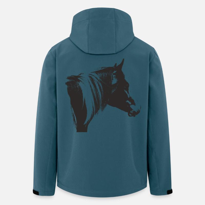 Lewitzer Schecke, Cheval Schecke, Équitation Pinto - Veste softshell homme en polyester recyclé Stanley/Stella - bleu pétrole foncé