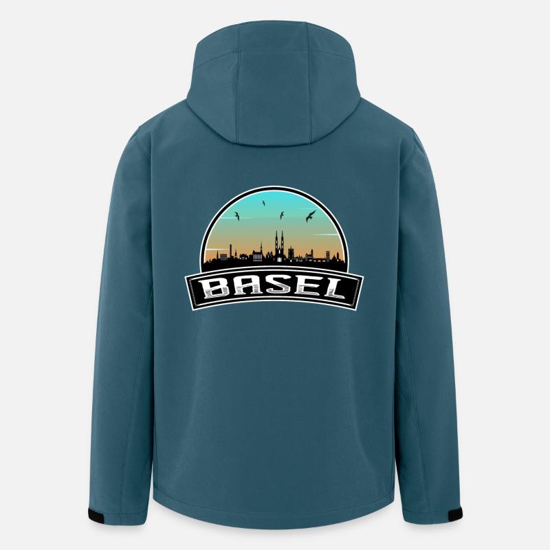 Basel Schweiz Skyline Schweizer Souvenir - Recycelte Männer Softshell-Jacke von Stanley/Stella - Dunkles Petrol