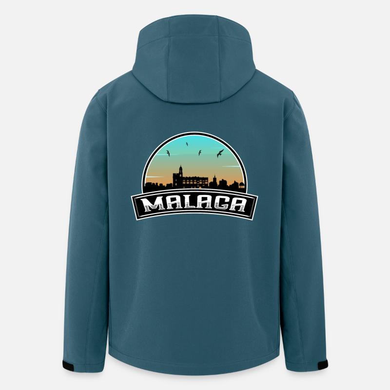 Malaga Spanien Skyline Spanisches Souvenir - Recycelte Männer Softshell-Jacke von Stanley/Stella - Dunkles Petrol
