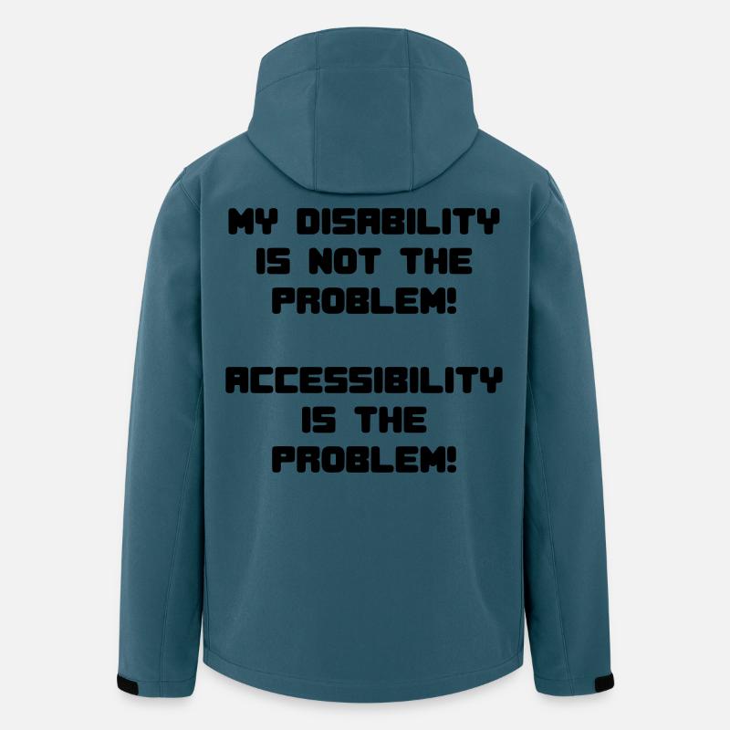 Mon handicap n’est pas le problème # - Veste softshell homme en polyester recyclé Stanley/Stella - bleu pétrole foncé