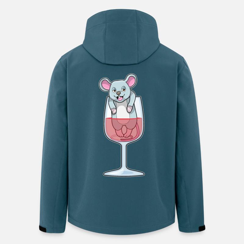 Ratte mit Glas Wein - Recycelte Männer Softshell-Jacke von Stanley/Stella - Dunkles Petrol