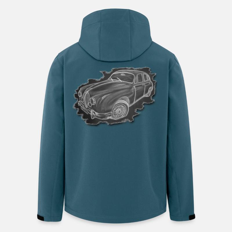 Oldtimer - Dessin - Veste softshell homme en polyester recyclé Stanley/Stella - bleu pétrole foncé