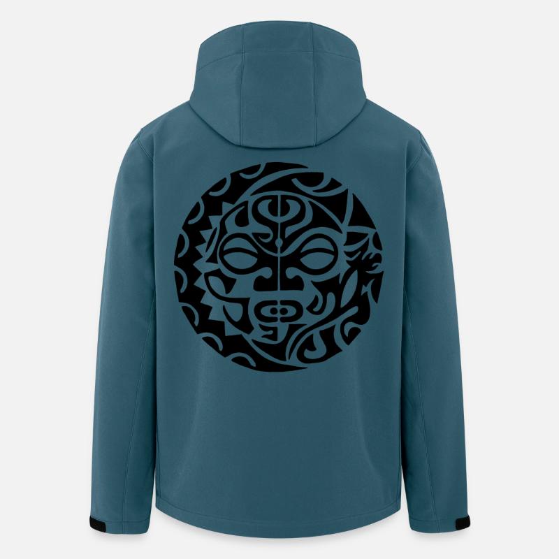 Schwarzer polynesischer Todeskopf - Recycelte Männer Softshell-Jacke von Stanley/Stella - Dunkles Petrol