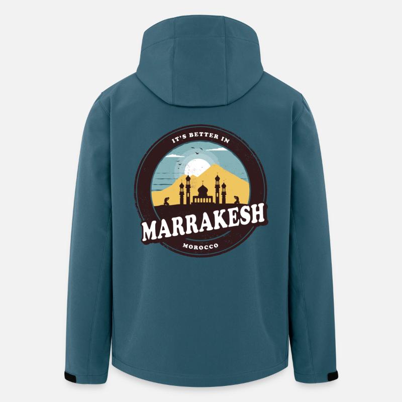 Marrakesch Marokko Vintage Moschee Design - Recycelte Männer Softshell-Jacke von Stanley/Stella - Dunkles Petrol