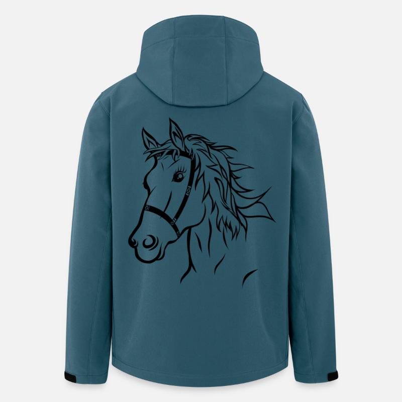 Pferdekopf Pferd Reiten Geschenk - Recycelte Männer Softshell-Jacke von Stanley/Stella - Dunkles Petrol