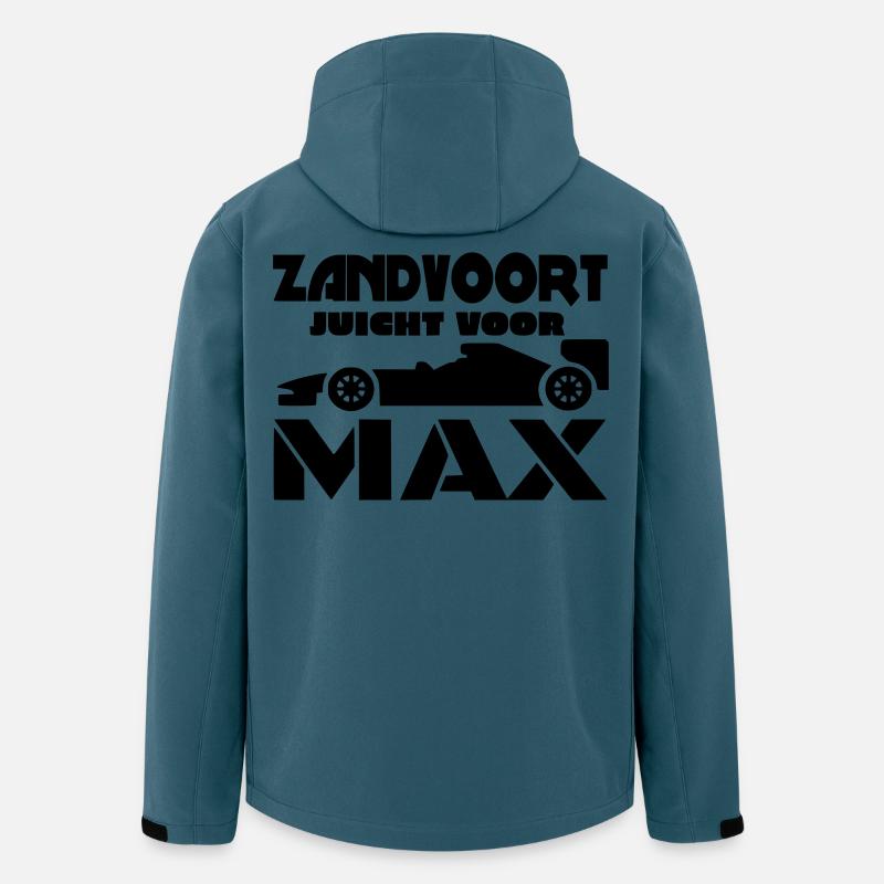 Zandvoort jubler for Max. Øk farten! Løp # - Softshelljakke herre i resirkulert polyester Stanley/Stella - mørk petroleum