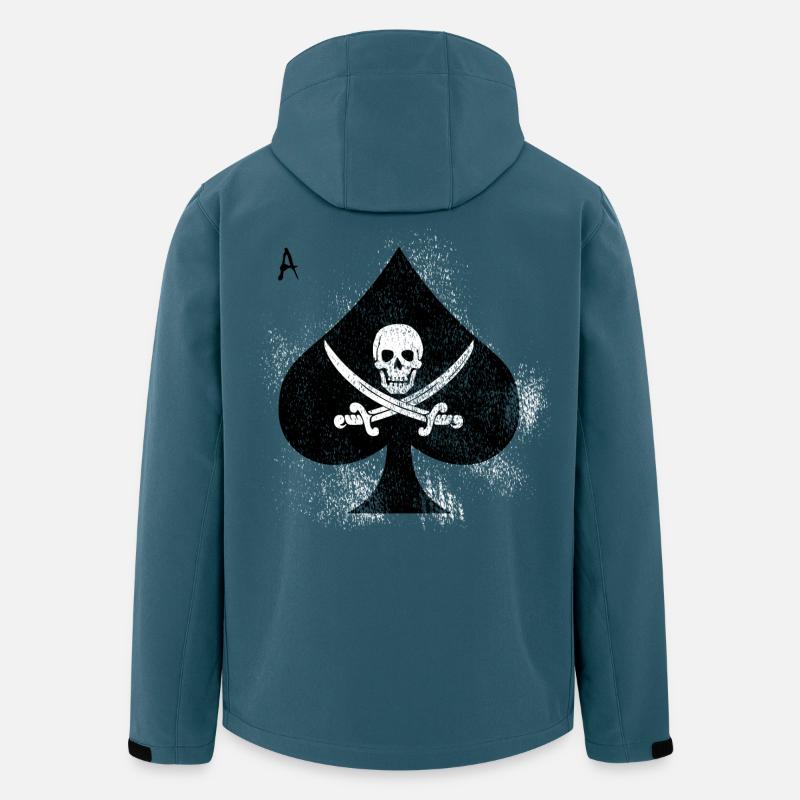 Spade Skull Pirates Design - Veste softshell homme en polyester recyclé Stanley/Stella - bleu pétrole foncé