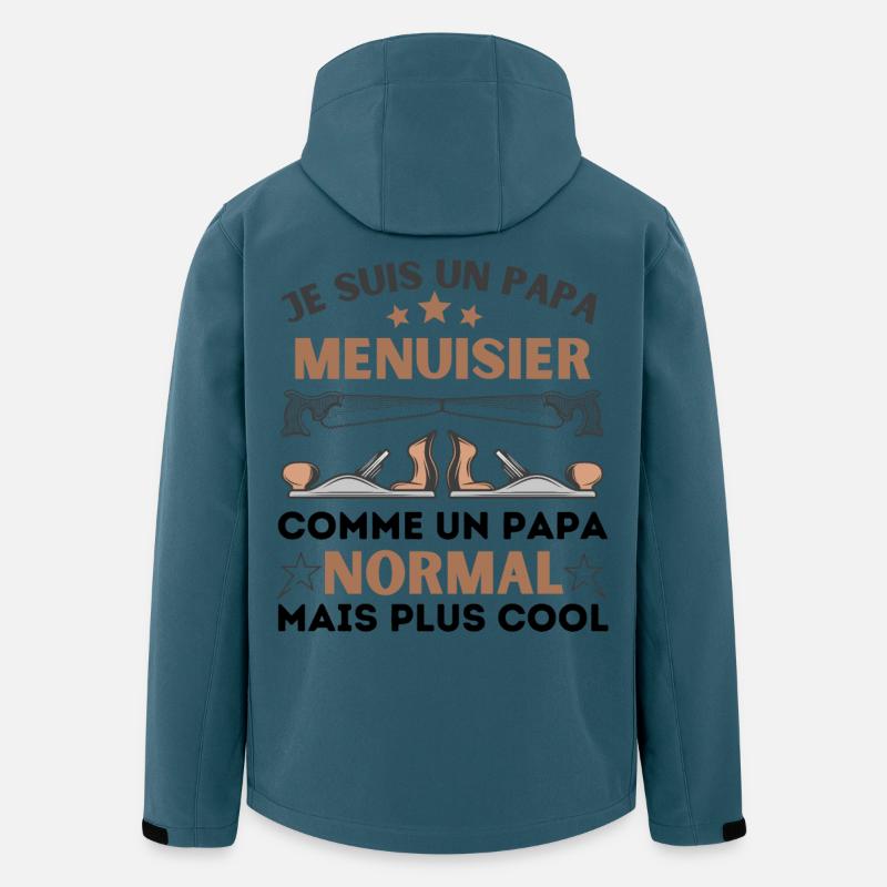 PAPA MENUISIER NORMAL - Veste softshell homme en polyester recyclé Stanley/Stella - bleu pétrole foncé