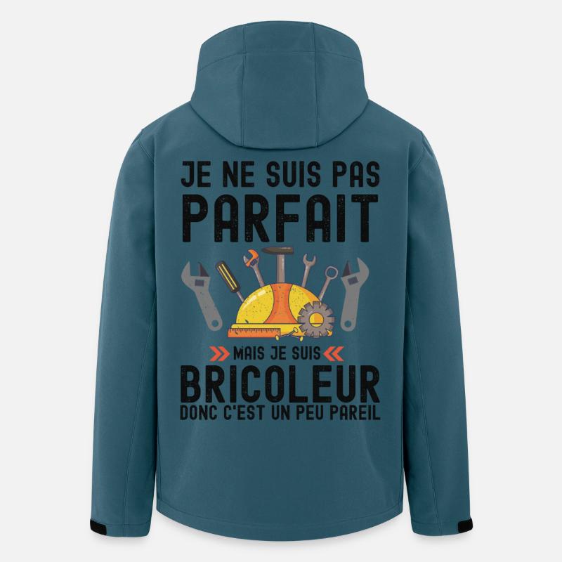 Humour Bricoleur Autodérision - Veste softshell homme en polyester recyclé Stanley/Stella - bleu pétrole foncé