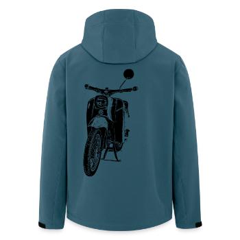 Cyclomoteur Schwalbe - Veste softshell homme en polyester recyclé Stanley/Stella - bleu pétrole foncé - Dos - AI Model Male 185 light (185cm)