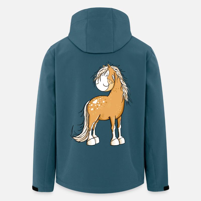 Happy Pferd I Pferdemotiv Fun - Recycelte Männer Softshell-Jacke von Stanley/Stella - Dunkles Petrol