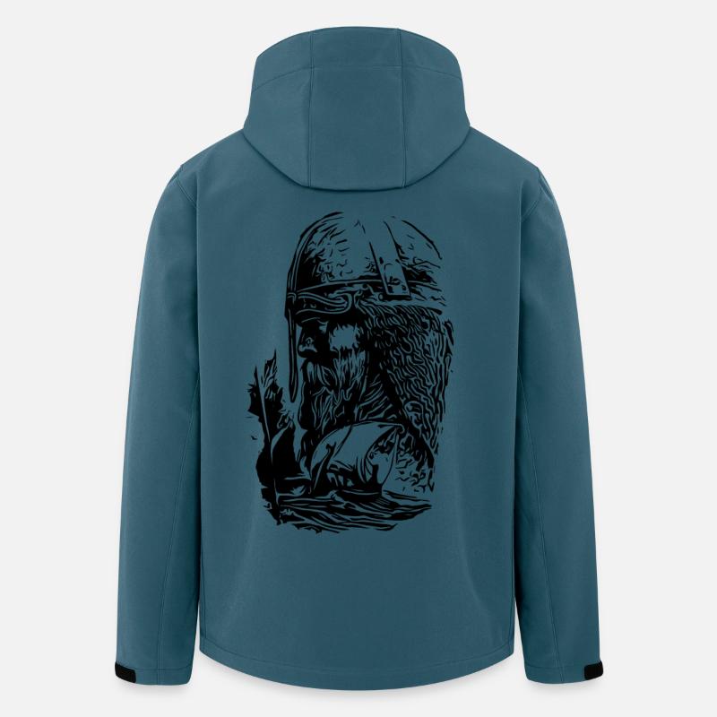 Wikinger mit Schiff - Recycelte Männer Softshell-Jacke von Stanley/Stella - Dunkles Petrol